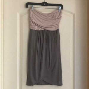 Aqua strapless two tone mini dress S